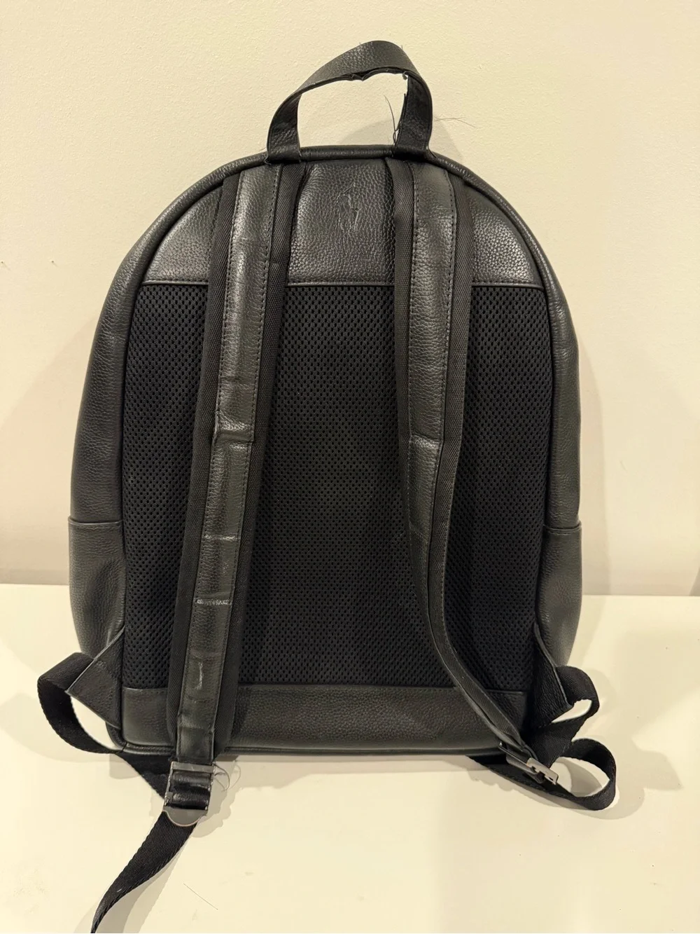 Men’s Polo Ralph Lauren black leather backpack